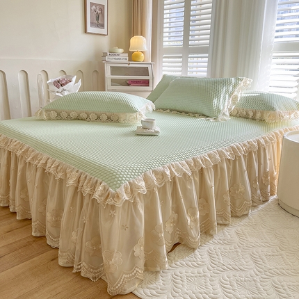 91家纺网 家纺一手货源 找家纺 （总）瑞宝 2025新款西米露-冰豆豆凉席三件套 控价155起卖