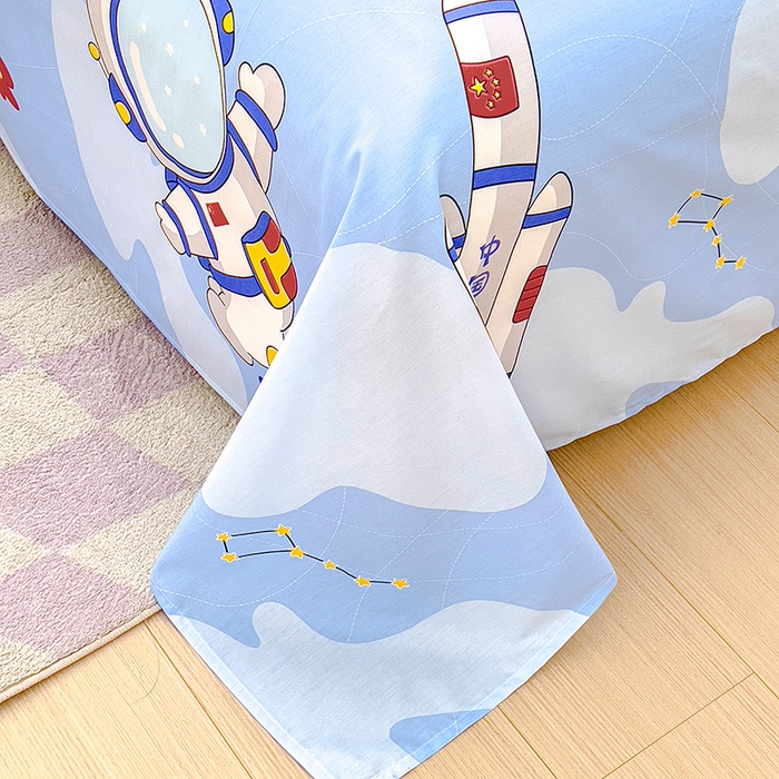 91家纺网 家纺一手货源 找家纺 金鑫汇家纺 2024新款全棉卡通印花单品床单 星际穿越