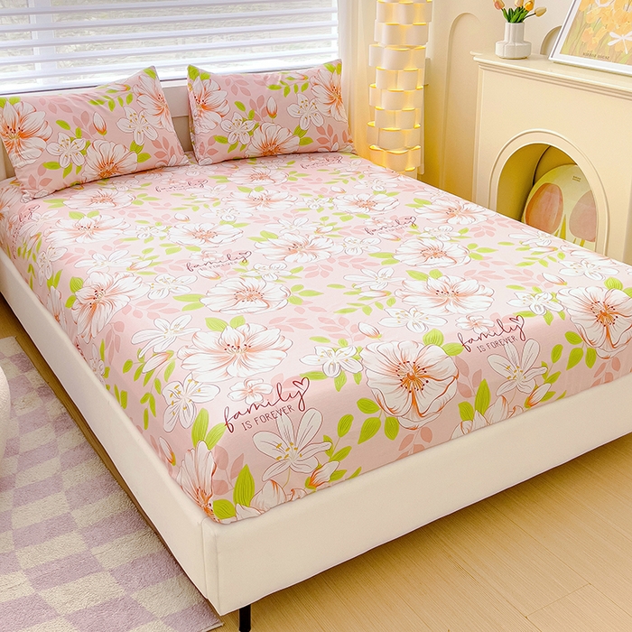 91家纺网 家纺一手货源 找家纺 金鑫汇家纺 2024新款全棉卡通印花单品床笠系列 繁花之恋