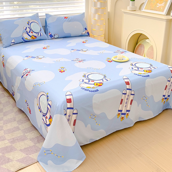 91家纺网 家纺一手货源 找家纺 金鑫汇家纺 2024新款全棉卡通印花单品床单 星际穿越