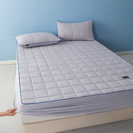 91家纺网 家纺一手货源 找家纺 好眠好梦家纺 2024新款锦涤纯色抗菌床笠 珍珠灰