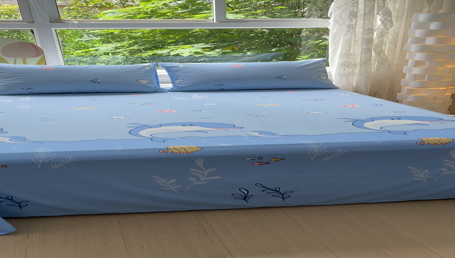 91家纺网 家纺一手货源 找家纺 金鑫汇家纺 2024新款全棉卡通印花单品床单 海洋世界