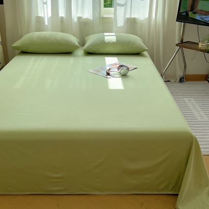 91家纺网 家纺一手货源 找家纺 2025新款全棉纯色单品系列-床单 绿色