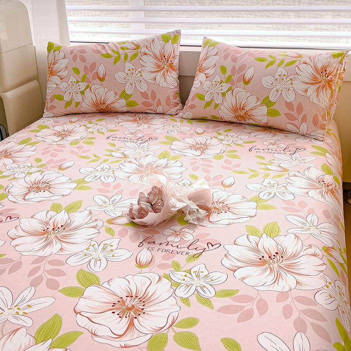 91家纺网 家纺一手货源 找家纺 金鑫汇家纺 2024新款全棉卡通印花单品床单 繁花之恋