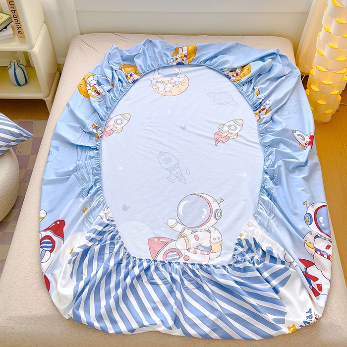 91家纺网 家纺一手货源 找家纺 金鑫汇家纺 2024新款全棉卡通印花单品床笠系列 冲上云霄