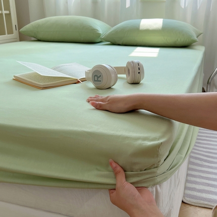 91家纺网 家纺一手货源 找家纺 2025新款全棉纯色单品系列-床笠 绿色