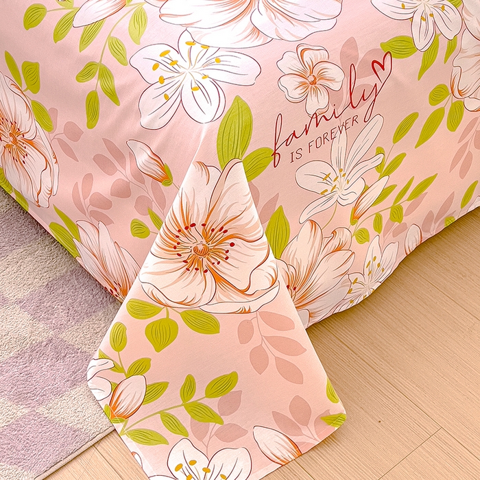 91家纺网 家纺一手货源 找家纺 金鑫汇家纺 2024新款全棉卡通印花单品床单 繁花之恋