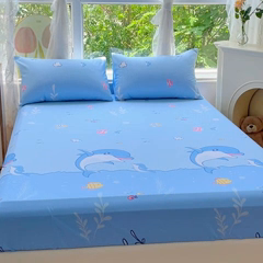 91家纺网 家纺一手货源 找家纺 金鑫汇家纺 2024新款全棉卡通印花单品床笠系列 海洋世界