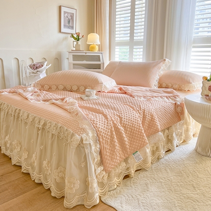 91家纺网 家纺一手货源 找家纺 （总）瑞宝 2025新款西米露-冰豆豆凉席夏被四件套 控价255起卖