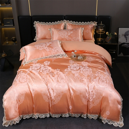 91家纺网 家纺一手货源 找家纺 （总）提花大世界 2025新款全棉贡缎水溶天丝提花四件套-风格一