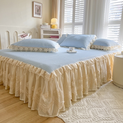 91家纺网 家纺一手货源 找家纺 （总）瑞宝 2025新款西米露-冰豆豆凉席三件套 控价155起卖