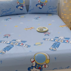 91家纺网 家纺一手货源 找家纺 金鑫汇家纺 2024新款全棉卡通印花单品床单 宇宙奥秘