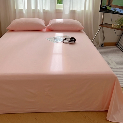 91家纺网 家纺一手货源 找家纺 2025新款全棉纯色单品系列-床单 粉色