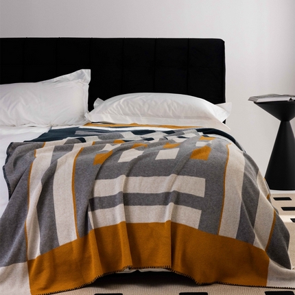 91家纺网 家纺一手货源 找家纺 暖绵绵家纺 2025新款羊毛混纺盖毯-皮格尔 皮格尔-绿色