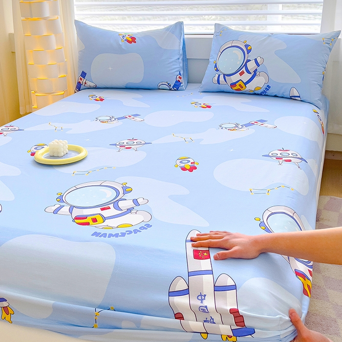 91家纺网 家纺一手货源 找家纺 金鑫汇家纺 2024新款全棉卡通印花单品床笠系列 星际穿越