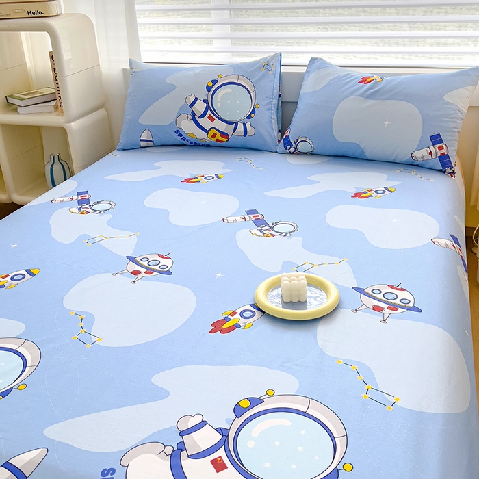 91家纺网 家纺一手货源 找家纺 金鑫汇家纺 2024新款全棉卡通印花单品床笠系列 星际穿越