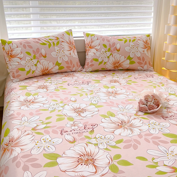 91家纺网 家纺一手货源 找家纺 金鑫汇家纺 2024新款全棉卡通印花单品床单 繁花之恋