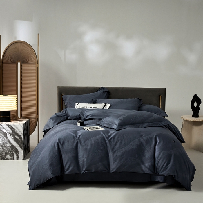 91家纺网 家纺一手货源 找家纺 安莱生活 2024新款60S天丝棉提花四件套-凯撒 凯撒-清墨