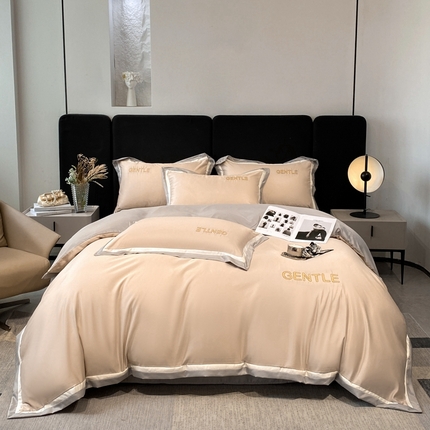 91家纺网 家纺一手货源 找家纺 （总）首尔家纺 2024新款水洗真丝四件套宽边款布达佩斯系列