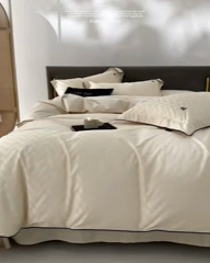 91家纺网 家纺一手货源 找家纺 安莱生活 2024新款60S天丝棉提花四件套-凯撒 凯撒-温妮莎黄