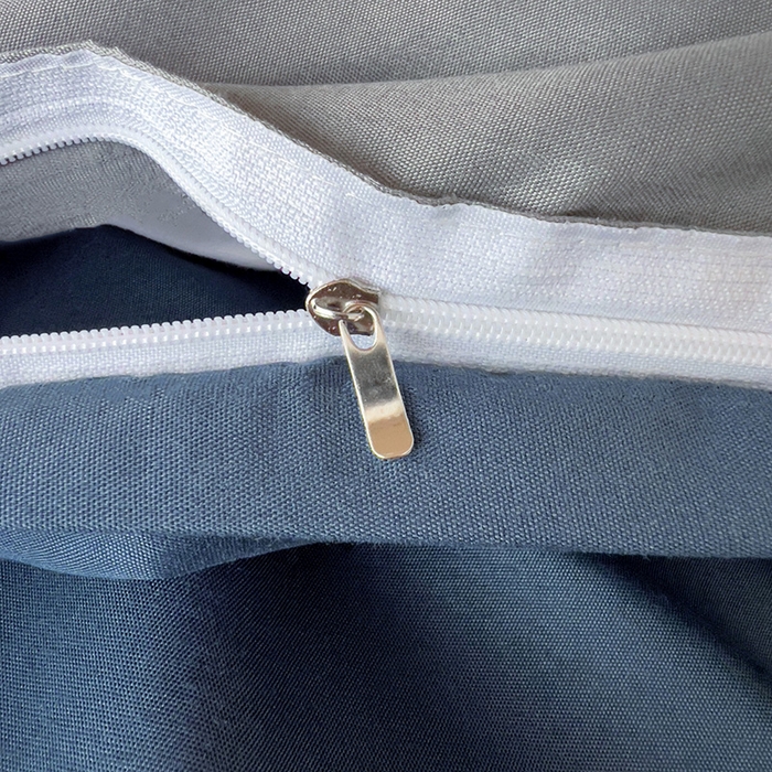 91家纺网 家纺一手货源 找家纺 楠沐家纺 2025新款亲肤芦荟棉印花学生宿舍上下铺四件套三件套 牛仔蓝银灰