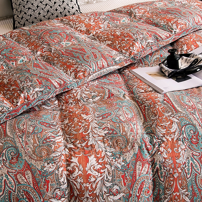 91家纺网 家纺一手货源 找家纺 太阳羽家纺 2025新款印花不跑绒静音被 爵士蓝调