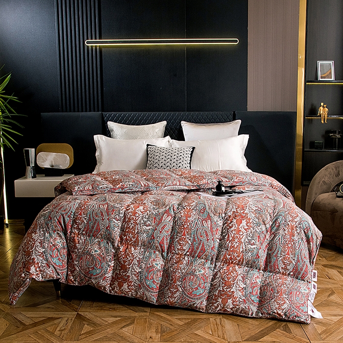 91家纺网 家纺一手货源 找家纺 太阳羽家纺 2025新款印花不跑绒静音被 爵士蓝调