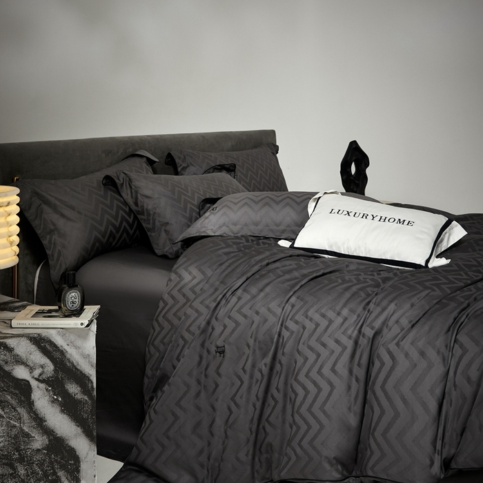 91家纺网 家纺一手货源 找家纺 安莱生活 2024新款60S天丝棉提花四件套-凯撒 凯撒-温妮莎黑