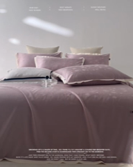 91家纺网 家纺一手货源 找家纺 安莱生活 2024新款60S天丝棉提花四件套-铂金摩卡 星辰-薄汗紫