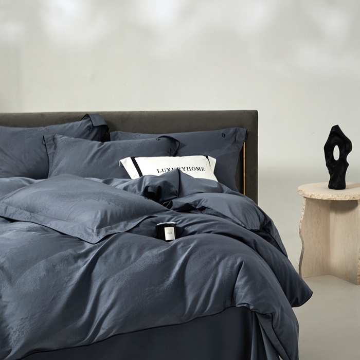 91家纺网 家纺一手货源 找家纺 安莱生活 2024新款60S天丝棉提花四件套-凯撒 凯撒-清墨