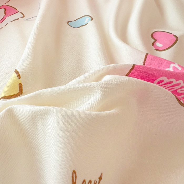 91家纺网 家纺一手货源 找家纺 楠沐家纺 2025新款亲肤芦荟棉印花学生宿舍上下铺四件套三件套 糖果kt猫