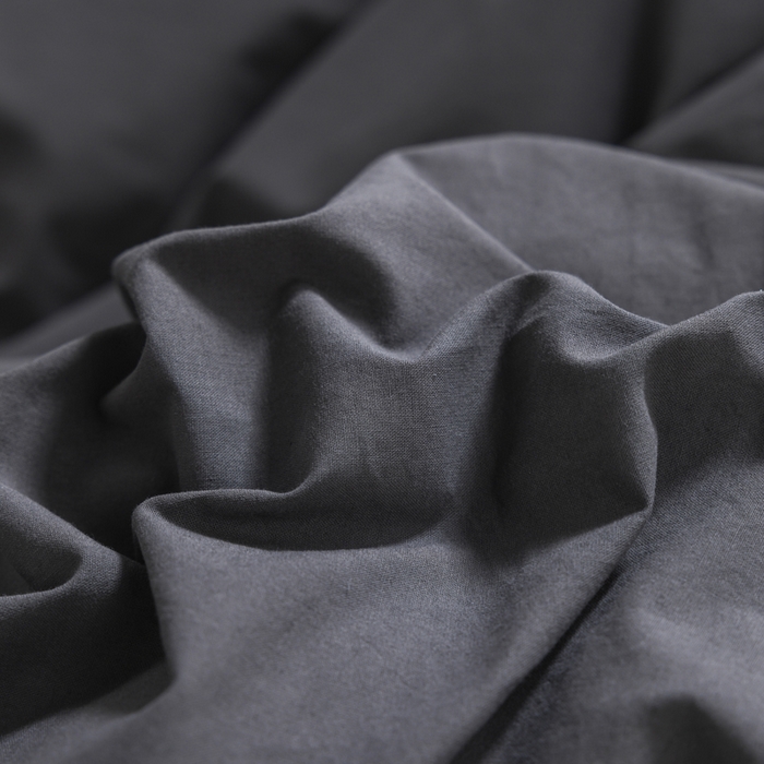 91家纺网 家纺一手货源 找家纺 柠萌家居 2025新款无印良品风色织水洗棉A类学生宿舍三件套 深灰浅灰