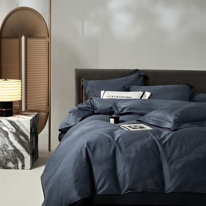 91家纺网 家纺一手货源 找家纺 安莱生活 2024新款60S天丝棉提花四件套-凯撒 凯撒-清墨