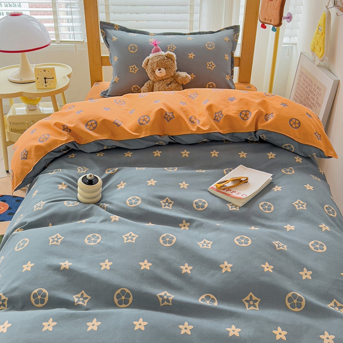 91家纺网 家纺一手货源 找家纺 楠沐家纺 2025新款亲肤芦荟棉印花学生宿舍上下铺四件套三件套 凯瑞拉