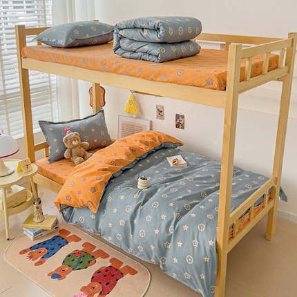 楠沐家纺 2025新款亲肤芦荟棉印花学生宿舍上下铺四件套三件套 凯瑞拉