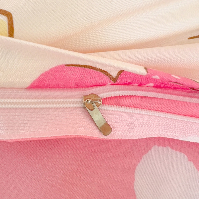 91家纺网 家纺一手货源 找家纺 楠沐家纺 2025新款亲肤芦荟棉印花学生宿舍上下铺四件套三件套 糖果kt猫