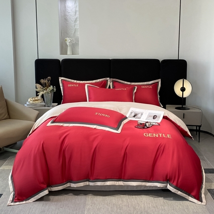 91家纺网 家纺一手货源 找家纺 （总）首尔家纺 2024新款水洗真丝四件套宽边款布达佩斯系列