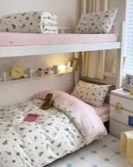 91家纺网 家纺一手货源 找家纺 曼之夏 2024新款全棉印花学生三件套 睡衣泰迪