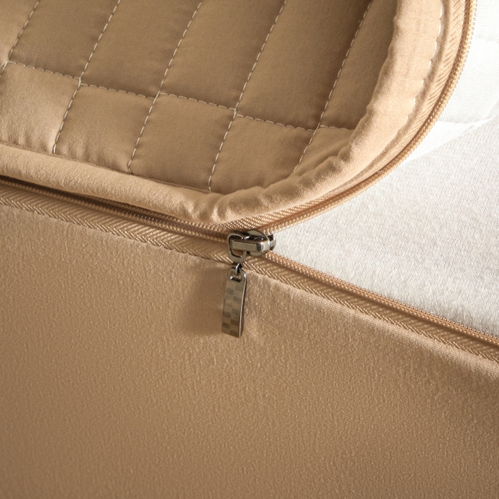 91家纺网 家纺一手货源 找家纺 雪云美 六面全包夹棉床笠拉链款A类原棉床垫套子床罩 格韵-香槟金