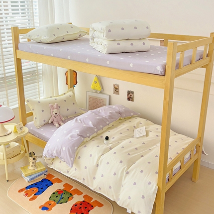 91家纺网 家纺一手货源 找家纺 （总）楠沐家纺 2026新款亲肤芦荟棉印花学生宿舍上下铺四件套三件套