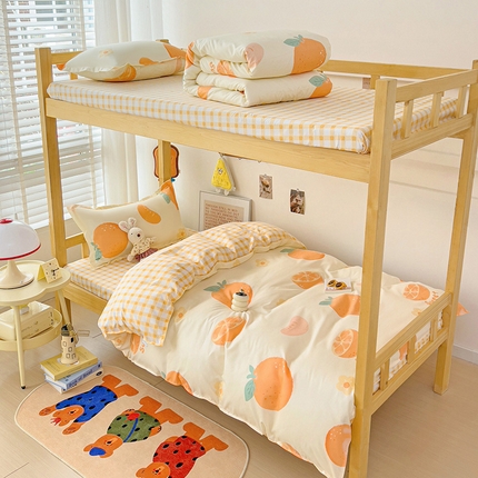 91家纺网 家纺一手货源 找家纺 （总）楠沐家纺 2026新款亲肤芦荟棉印花学生宿舍上下铺四件套三件套