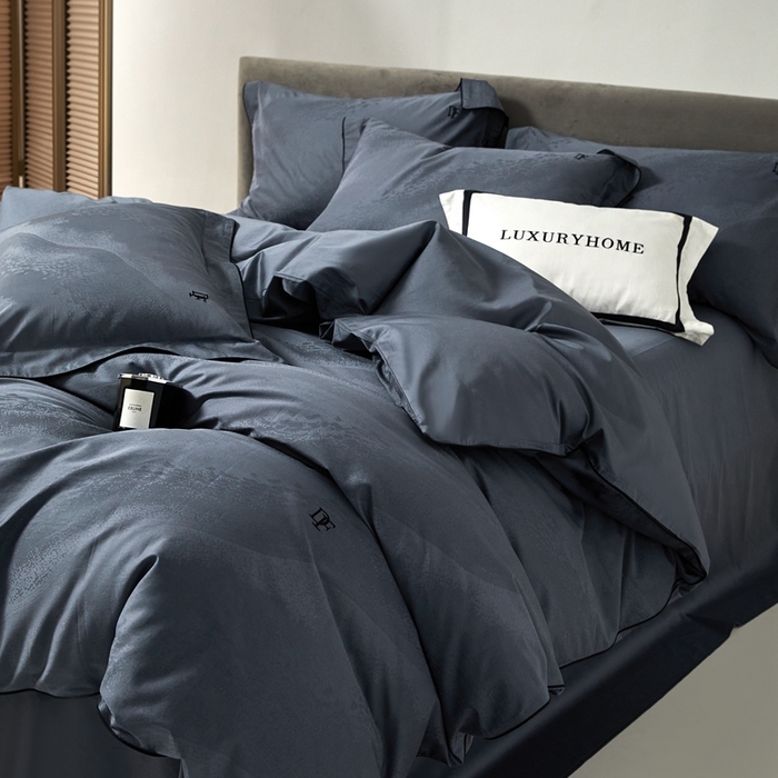 91家纺网 家纺一手货源 找家纺 安莱生活 2024新款60S天丝棉提花四件套-凯撒 凯撒-清墨