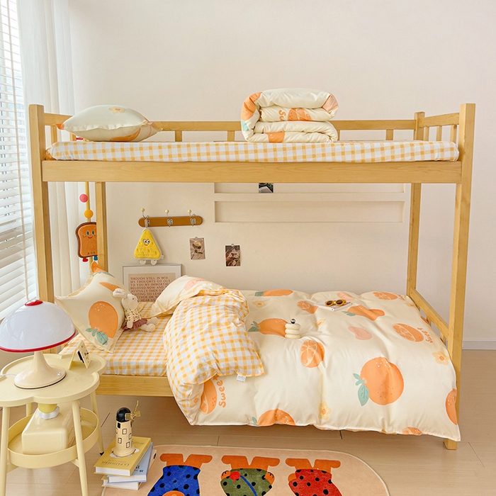 91家纺网 家纺一手货源 找家纺 （总）楠沐家纺 2026新款亲肤芦荟棉印花学生宿舍上下铺四件套三件套