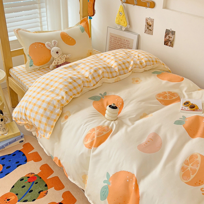 91家纺网 家纺一手货源 找家纺 （总）楠沐家纺 2026新款亲肤芦荟棉印花学生宿舍上下铺四件套三件套