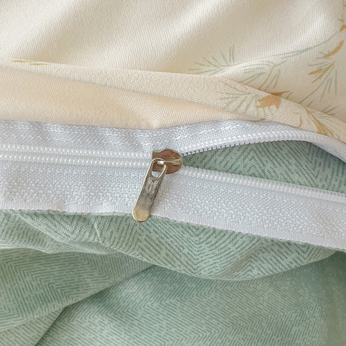 91家纺网 家纺一手货源 找家纺 楠沐家纺 2025新款亲肤芦荟棉印花学生宿舍上下铺四件套三件套 仙草