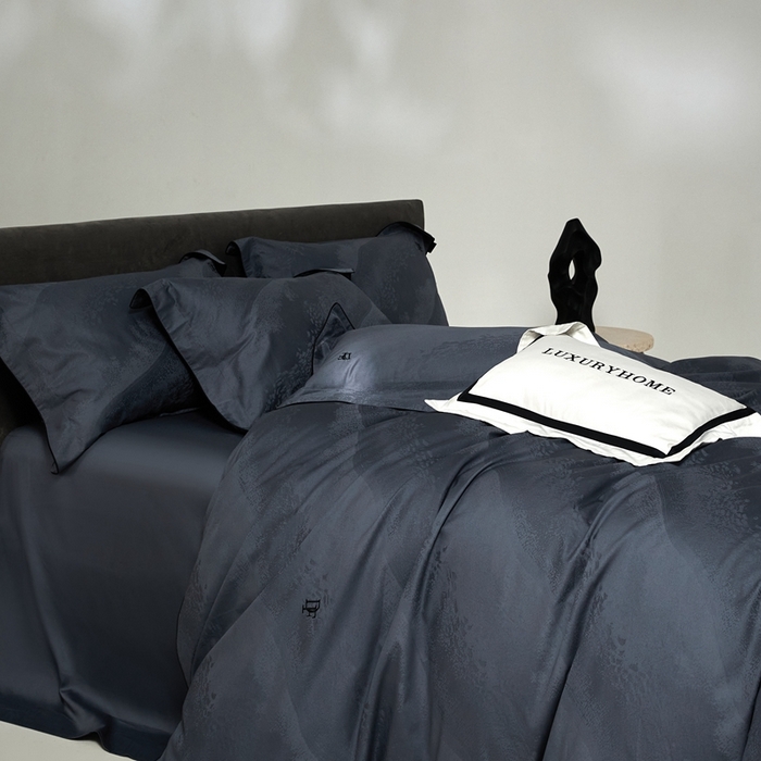 91家纺网 家纺一手货源 找家纺 安莱生活 2024新款60S天丝棉提花四件套-凯撒 凯撒-清墨