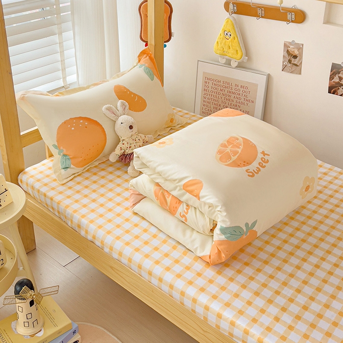 91家纺网 家纺一手货源 找家纺 （总）楠沐家纺 2026新款亲肤芦荟棉印花学生宿舍上下铺四件套三件套