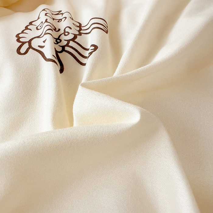 91家纺网 家纺一手货源 找家纺 楠沐家纺 2025新款亲肤芦荟棉印花学生宿舍上下铺四件套三件套 小绵羊黄