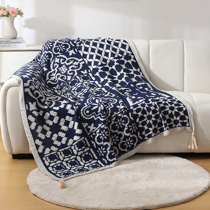 91家纺网 家纺一手货源 找家纺 （总）肖恩毯业 2025新款半边绒针织毯尚河图