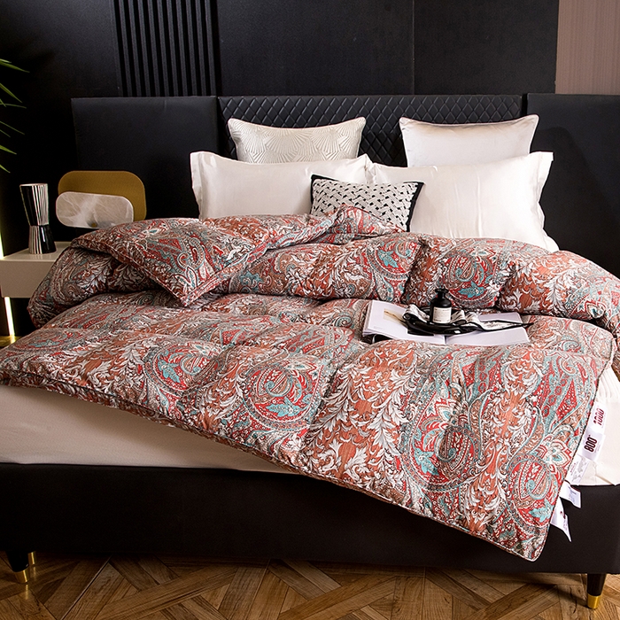 91家纺网 家纺一手货源 找家纺 太阳羽家纺 2025新款印花不跑绒静音被 爵士蓝调